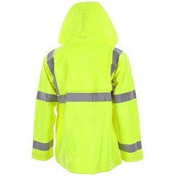 MCR Safety BJ238JHL Big Jake 2 Rainwear, Men's, Large, Fluorescent Lime, PVC, Resists: Flame, ANSI 107- 2020, ASTM F1891, ASTM 2733, ANSI Class 3 Specifications Met, Yes High-Visibility, Adjustable and Attached Drawstring Hood Style